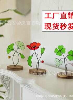 新品Suncatcher Stained Flower彩色金属装饰花礼物装饰摆件