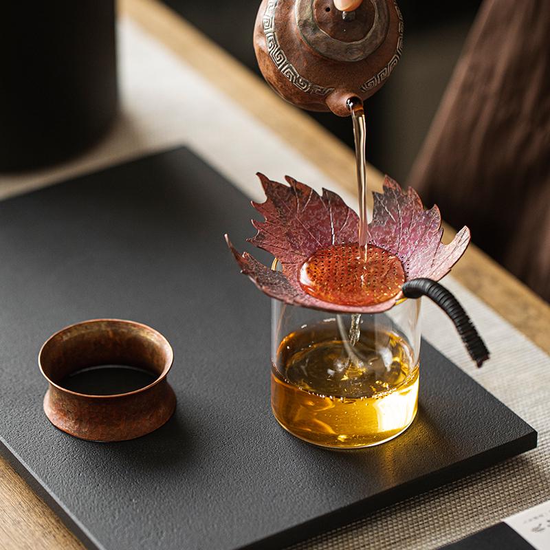 手工紫铜茶滤茶叶过滤网 茶漏纯铜茶隔茶渣滤茶器茶道配件