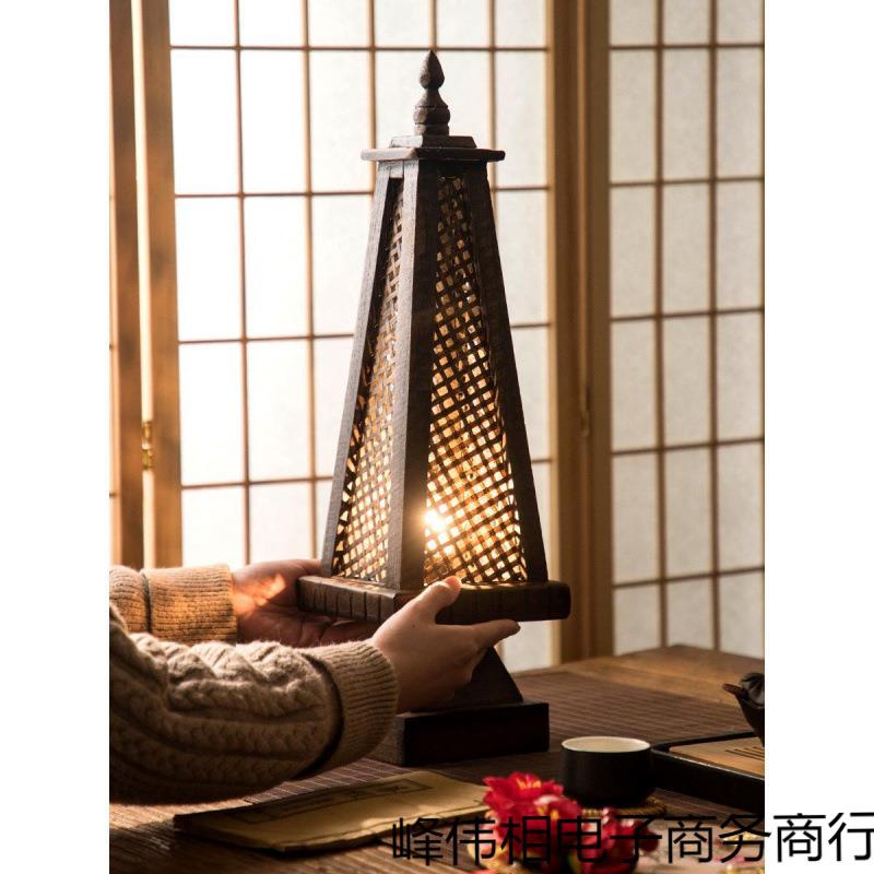 东南亚台灯 泰国风格特色竹编灯 卧室床头灯仿古创意桌灯灯具灯饰