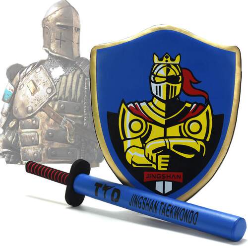 儿童跆拳道剑盾骑士盾牌训练器材海绵剑泡沫软格斗短兵武术兵道棒