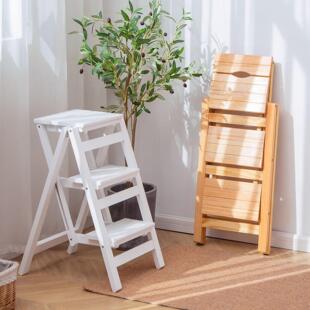 实木小梯子家用梯凳可折叠多功能型椅梯花架两用卧室登高脚凳椅子