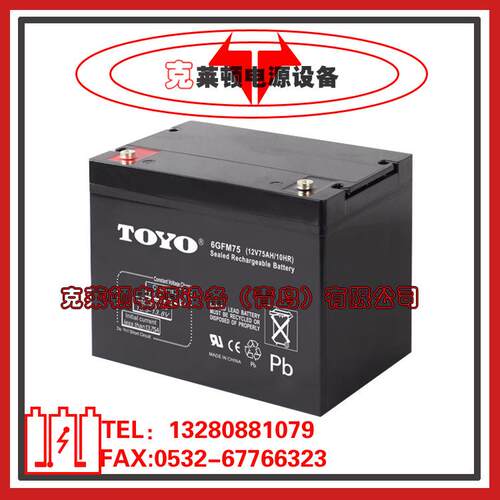 TOYO东洋蓄电池6GFM75（12V75AH）水电站直流电源蓄电池
