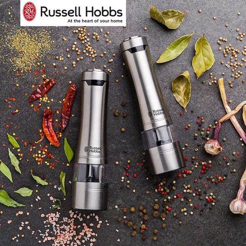 英国进口Russell Hobbs领豪不锈钢电动胡椒研磨器海盐花椒研磨器