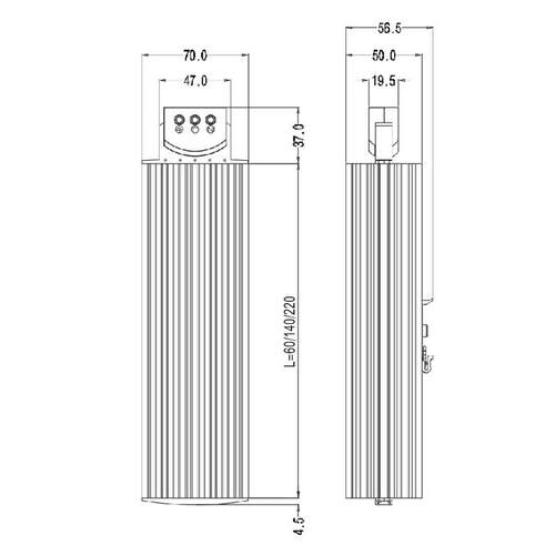 小型半导体风扇加热器恒温除湿机柜加热器 空气加热器风机加热器