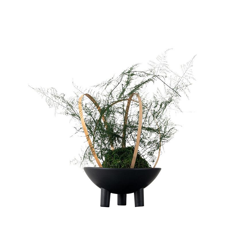 侘寂风仿真绿植盆景文艺造景样板间茶室书房中古设计师装饰品摆件