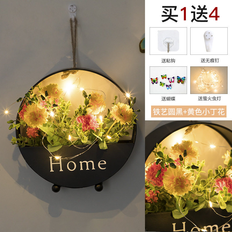 客厅卧室墙面房间假花装饰品墙壁饰墙上创意绿植挂饰挂件仿真壁挂