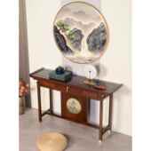 中式 实木玄关桌客厅新入户玄关台供铜件玄关桌靠墙超窄条榆木门厅