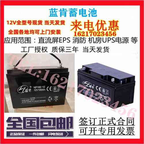 蓝肯蓄电池NP38-12/12v7.2a12a17a24a38a65a100a120a150ah消防UPS