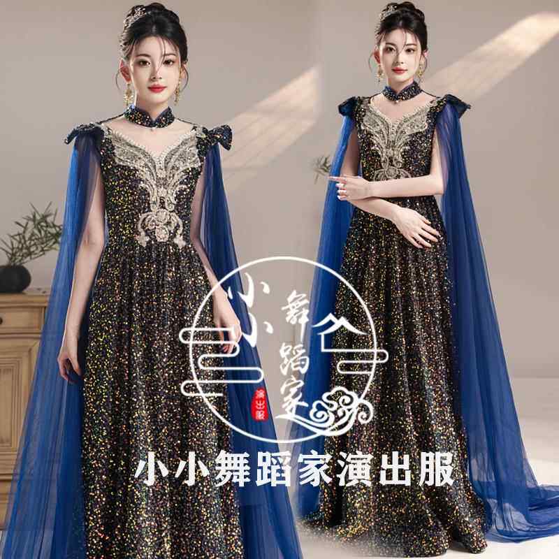 高档高古筝演出服级气民乐独大奏考级舞演台表学生艺考独唱礼服可