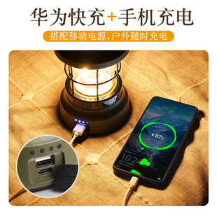 新款马灯露营灯LED野营灯应急便携户外带灯帐篷灯挂钩手提灯