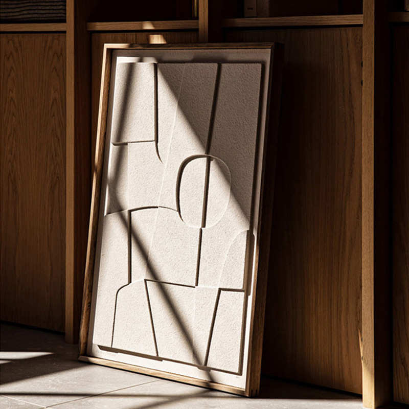 立体3D抽象侘寂风高级感客厅装饰画浮雕挂画餐厅玄关画现代轻奢