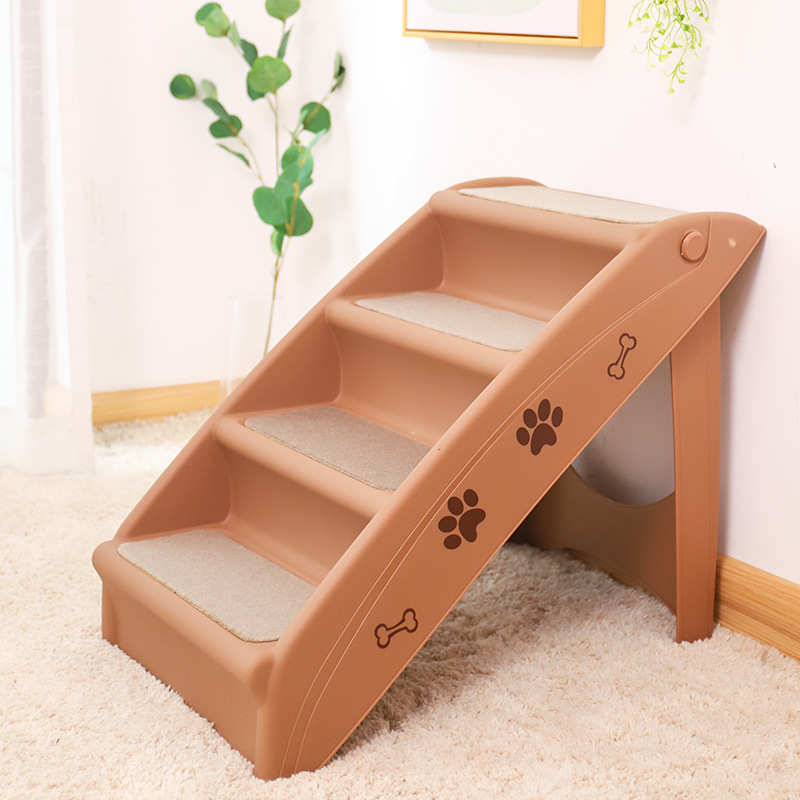 狗狗楼梯折叠上床台阶小型犬泰迪猫塑料防滑床边家用梯子宠物爬梯