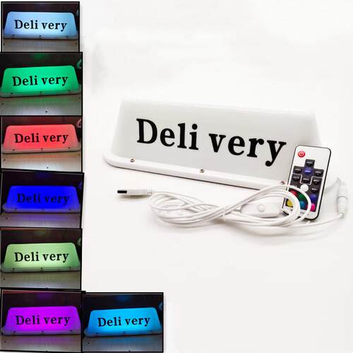 热销外贸Deli very taxi 指示灯车牌LED汽车广告车顶灯的士