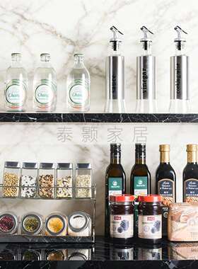 样板间厨柜上下柜房香料调味料油壶橄榄油面粉道具装饰品展示摆件