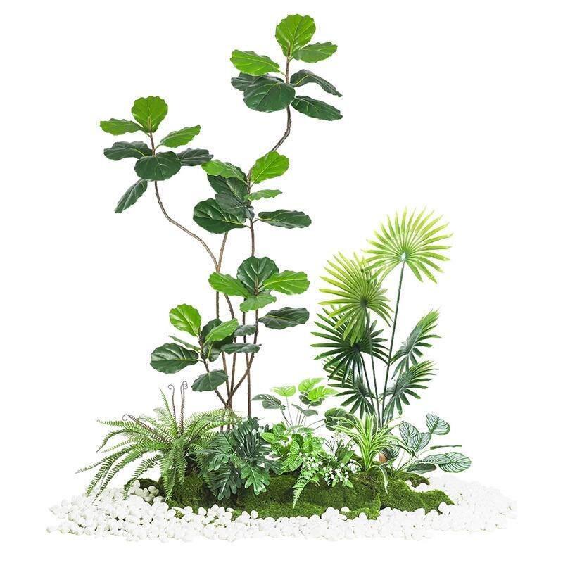 仿真绿植室内景观造景植物楼梯下空间转角盆栽假树仿真树造景装饰
