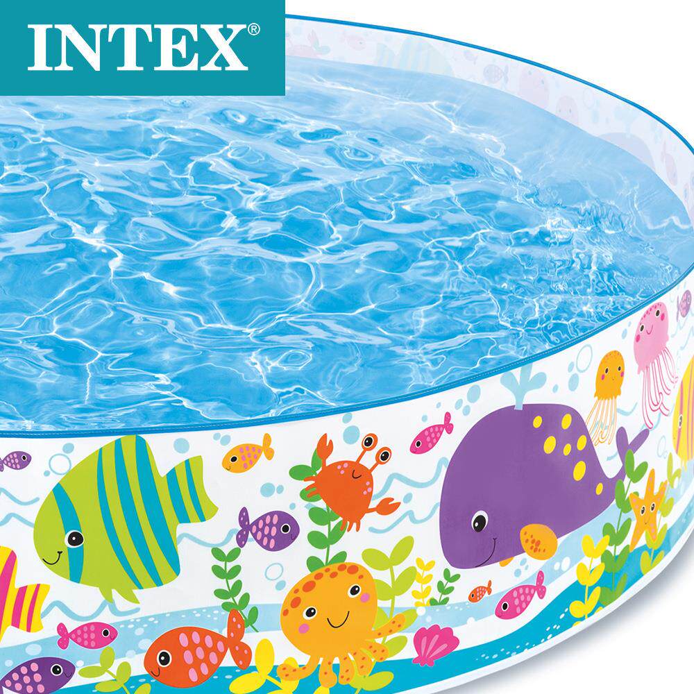 INTEX56452海洋公园硬胶水池 中号硬胶家庭游泳池圆形儿童水池