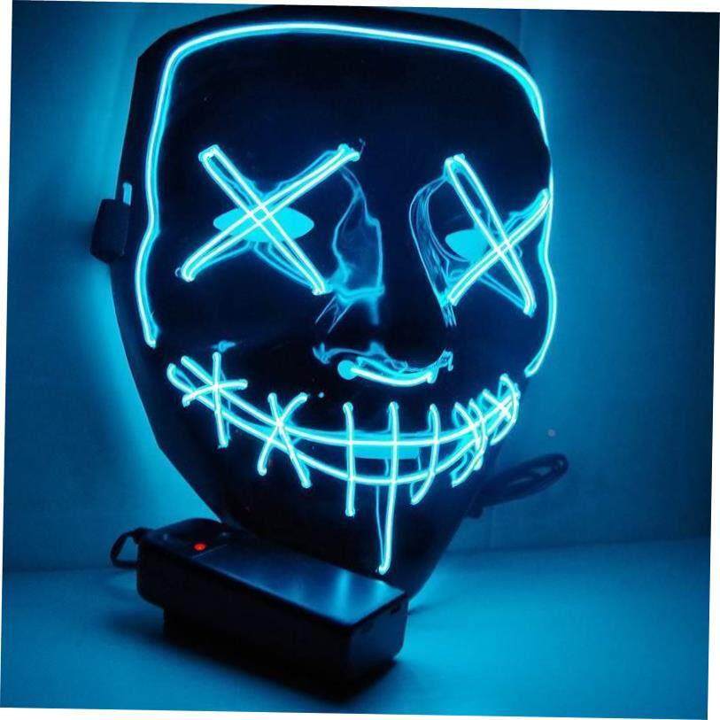 2pcs led light mask Halloween costume prop Scary Face mask图片