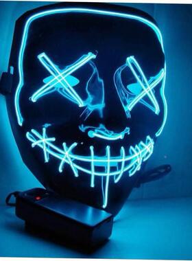 2pcs led light mask Halloween costume prop Scary Face mask