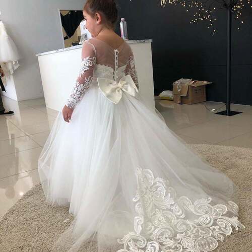 1pc Girls 916 Sleeve Puff Sleeve Princess Dress with Big