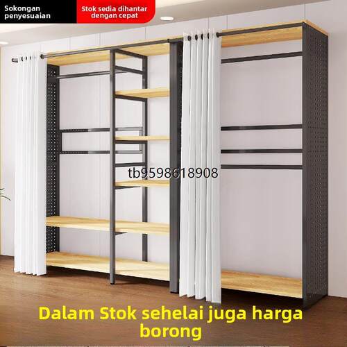 香港包邮挂衣架落地卧室衣帽架2024新款金属入户置物架子开放式洞