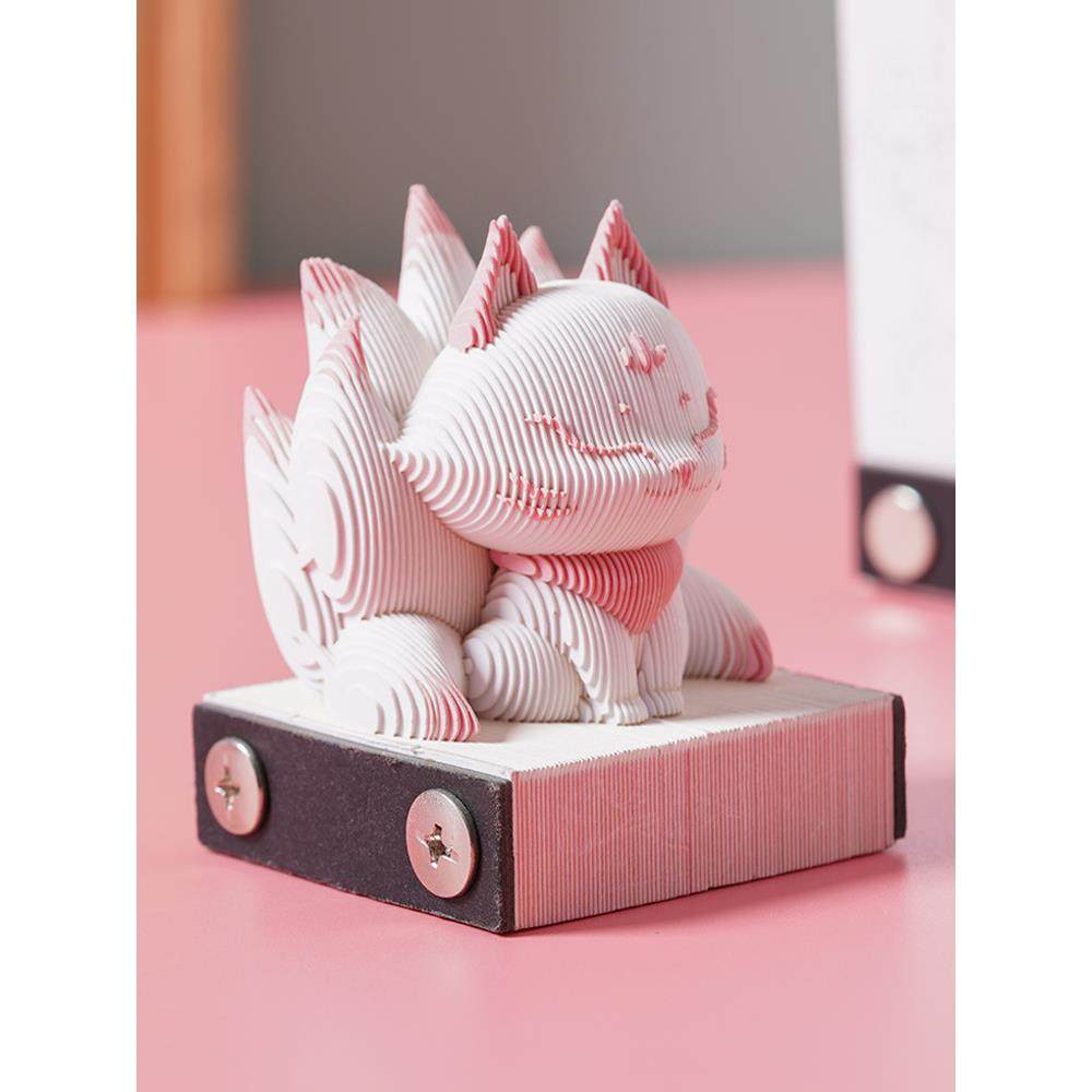 九灵小狐狸立体纸雕便签手撕摆件创意可爱小动物造型生日节日礼物,文具电教/文化用品/商务用品,立体便签/3D纸雕,淘宝优惠券,粉丝福利购,淘宝优惠卷