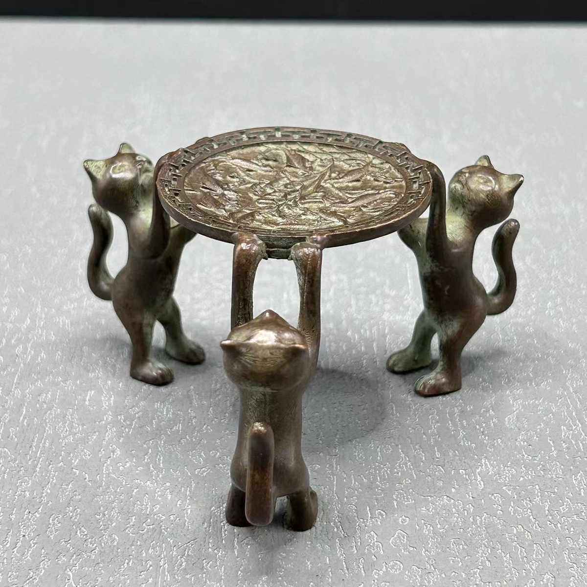 摆件仿古小猫盖置摆件小号茶道香炉铁壶三只小猫日式壶盖托架,特色手工艺,其他特色工艺品,淘宝优惠券,粉丝福利购,淘宝优惠卷