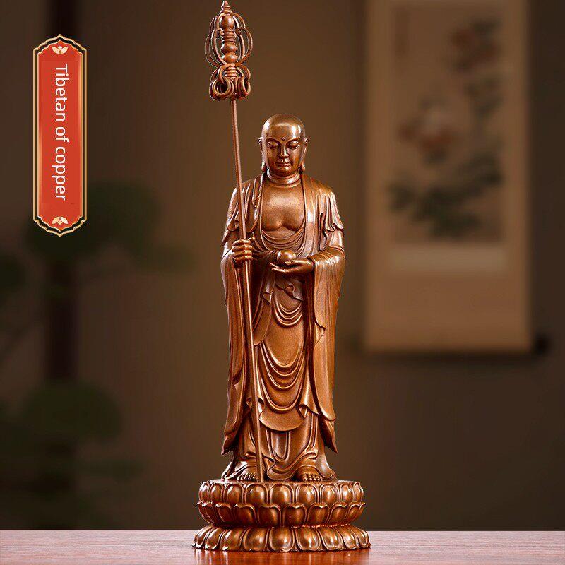 铜像佛像铜雕古董九华山地藏菩萨像家拜佛寺供奉摆件
