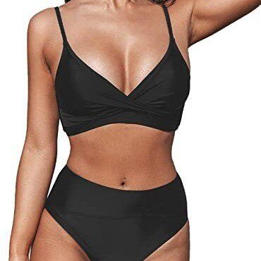 Women'S Bikini Sets Two Piece High-Waisted Ruched Bathing