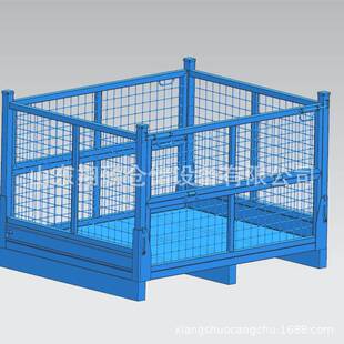 金属周转箱四层堆垛可折叠强承重金属废料铁框车间零件收纳铁箱