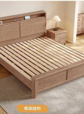 白蜡木实木床极简轻奢1储8米床现.代简约1.5米民宿床rDC5CARP物婚