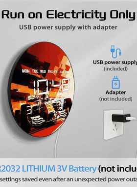 F1赛车大奖赛简客厅约挂DZA-0133钟时电子多功能家用钟带墙温度湿