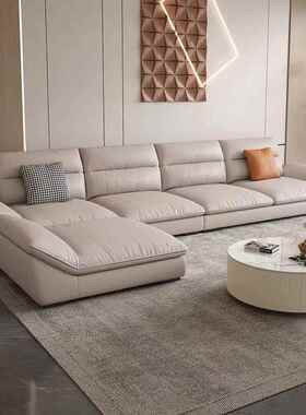 202新款18564妃意式极简5防猫抓沙发科技布沙发客厅小户型转角贵