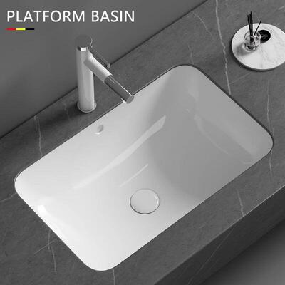 陶瓷椭圆形洗手台下洗手盆家用深埋弧形洗手盆浴室阳台洗手盆