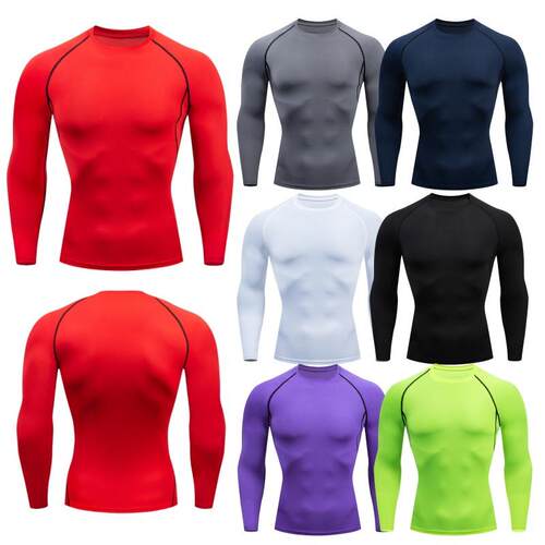Men's sports long sleeved elastic tight fitting outdoor