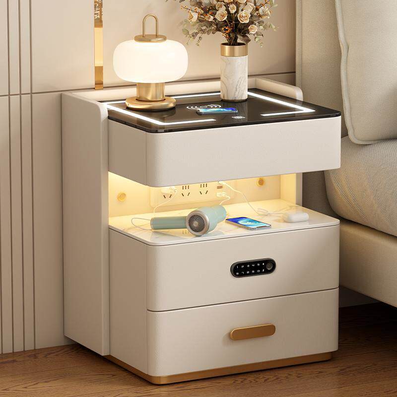 简约现代2024新卧室实木轻豪华高端多功能家庭床头柜