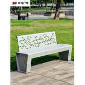 不锈钢户外靠背长椅长凳子铁艺休闲条凳室外广场防腐实木椅子