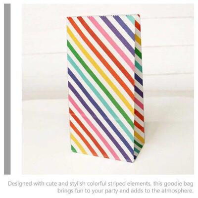 30 Pcs Striped Candy Bag Paper Biscuit Goodie Bags for Kids