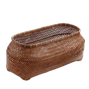 大漆手工竹编收纳筐茶道配件茶具收纳盒 复古禅意新中式水果篮