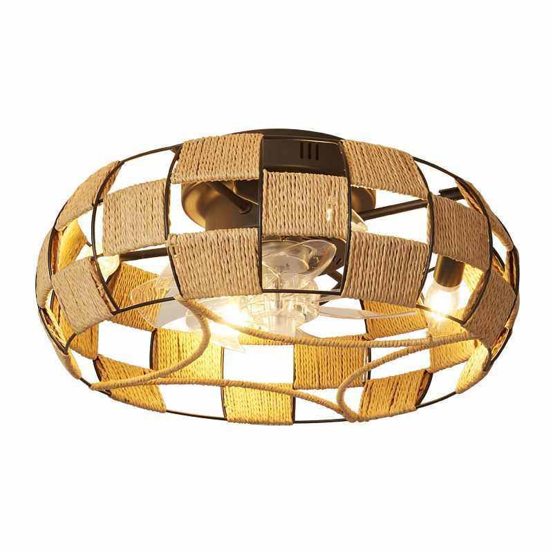 复古藤编吸顶灯餐厅天然麻绳茶室民宿新中式竹艺手工编织竹编灯罩,家装灯饰光源,智能吸顶灯,淘宝优惠券,粉丝福利购,淘宝优惠卷