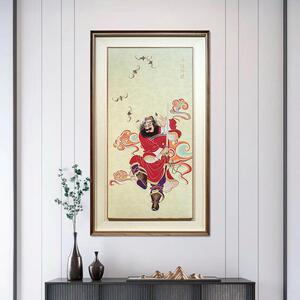 钟馗神威铜板装饰画中式家居玄关走廊人物画钟馗招财纳福门神画像