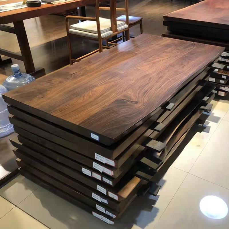 北美黑胡桃木大板实木茶桌茶台茶板简约茶几原木餐桌办公桌书桌面