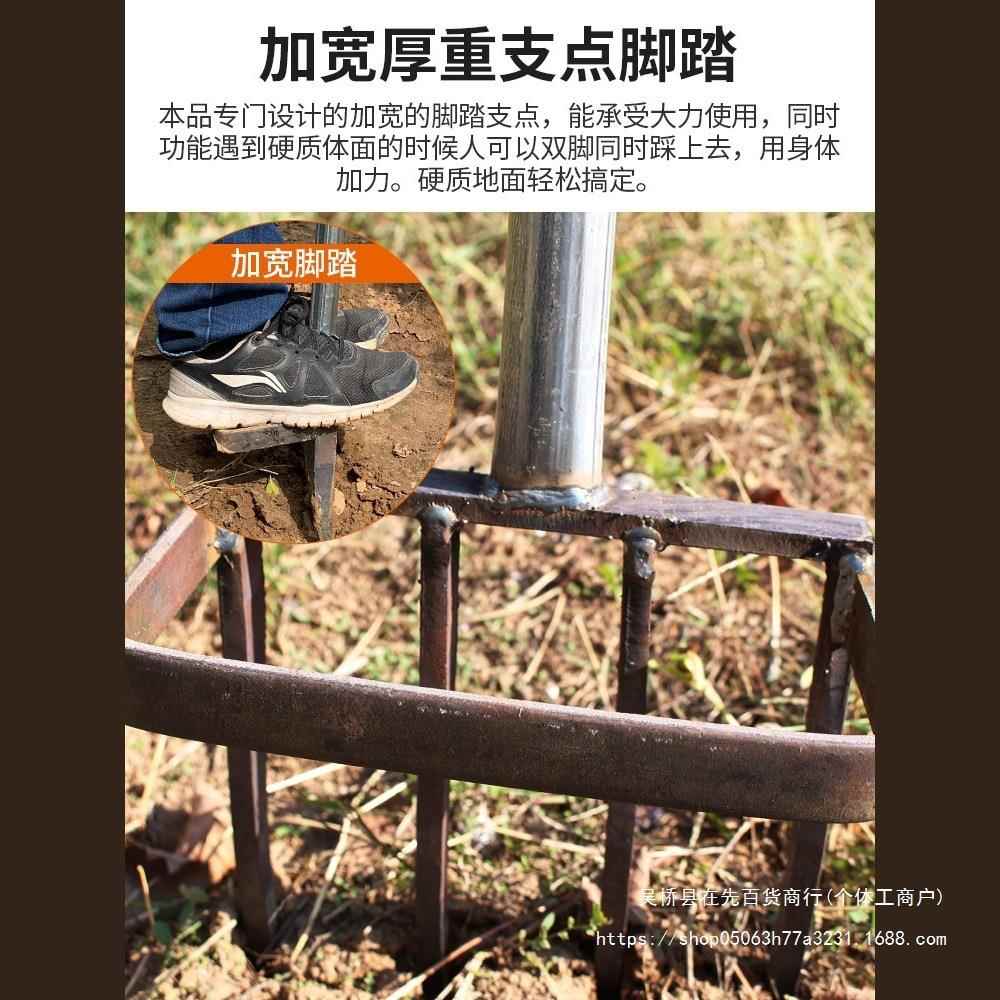 荒翻地松土外户挖351地锄头农工具大全农具开人工用深翻钢叉耙子