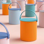 洗澡水桶凳塑料加厚可坐幼儿园家用浴室手提洗衣收纳桶带盖子钓鱼