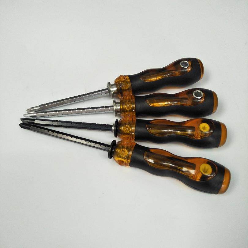 透明伸缩性三用螺丝刀4寸5寸6寸络钒钢改锥起子家用五金工具