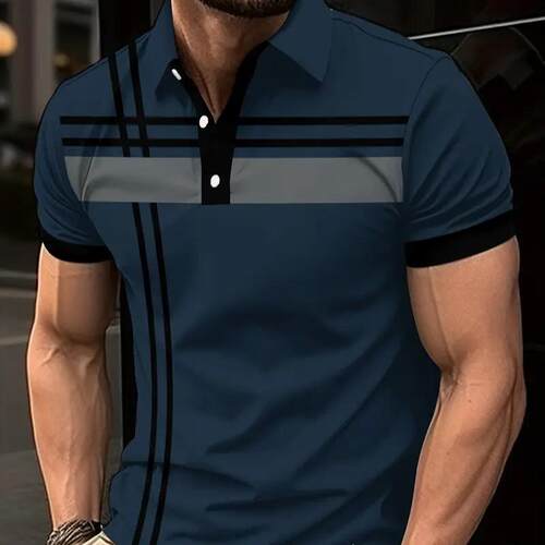 S 87715 Patchwork striped polo shirt 拼色条纹 Polo 上衣