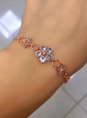 Small Crystal Flower Fashion Bracelet Student Style Bracelet