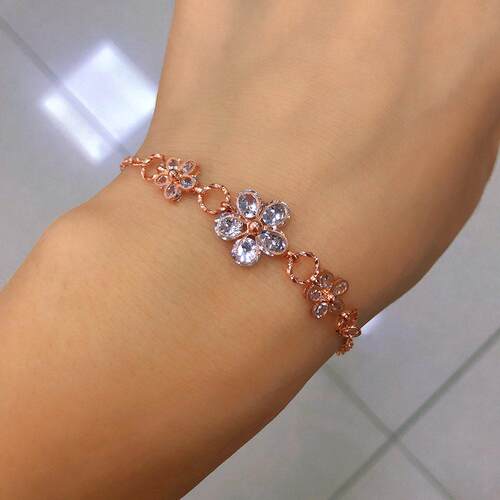 Small Crystal Flower Fashion Bracelet Student Style Bracelet