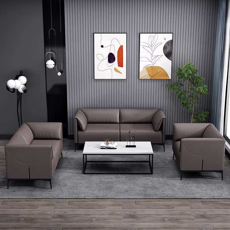 办公接待沙发茶几皮艺简约现代大厅堂等候休息区单双三人沙发灰色,住宅家具,布艺沙发,淘宝优惠券,粉丝福利购,淘宝优惠卷