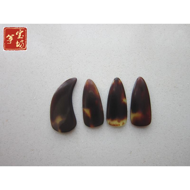 古筝指甲专业双面弧凹槽款 纯天然材料 儿童成人手指大中小号 4只