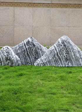 仿真雪浪石切片组合庭院假山造景石户外商场橱窗酒店展厅装饰摆件